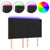 vidaXL Čelo postele s LED čierne 147x16x118/128 cm zamat