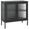 vidaXL Komoda čierna 70x35x70 cm sklo a oceľ