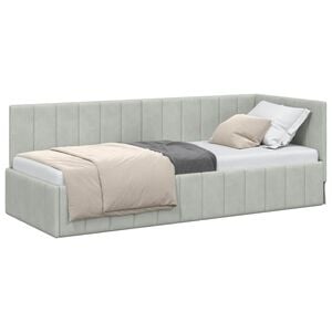 vidaXL Rohov&yacute; r&aacute;m postele Svetlosiv&aacute; 80 cm x 200 cm Zamat