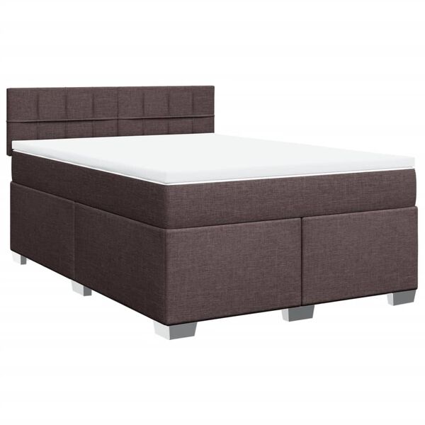 vidaXL Boxspring posteľ s matracom tmavohned&aacute; 140x190 cm l&aacute;tka
