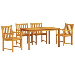 vidaXL Z&aacute;hradn&yacute; jed&aacute;lensk&yacute; set 5 pcs Hned&aacute; Pevn&eacute; ak&aacute;ciov&eacute; drevo