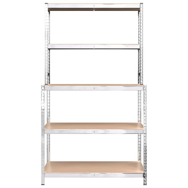 vidaXL 5-vrstvový pracovný stôl s policami oceľ a spracované drevo