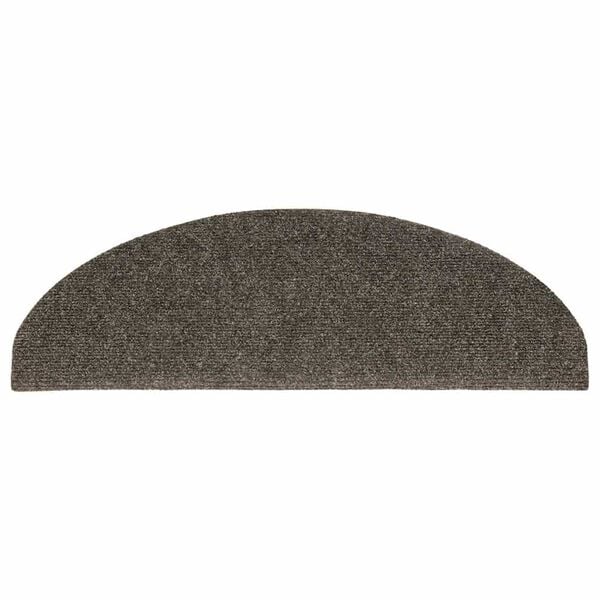 vidaXL Schodové rohože, samolepiace, 15 ks, 65x21x4 cm, antracitové, polkruhové, veľké