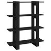 vidaXL Knižnica/deliaca stena čierna 100x30x123,5 cm