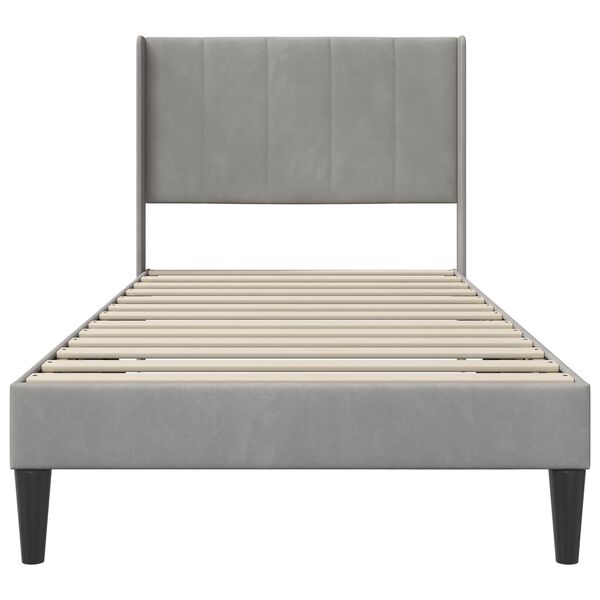 vidaXL R&aacute;m postele s čelnou doskou Svetlosiv&aacute; 80 x 200 cm Zamat