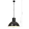 vidaXL Závesná lampa 25 W, čierna, okrúhla 48 cm E27