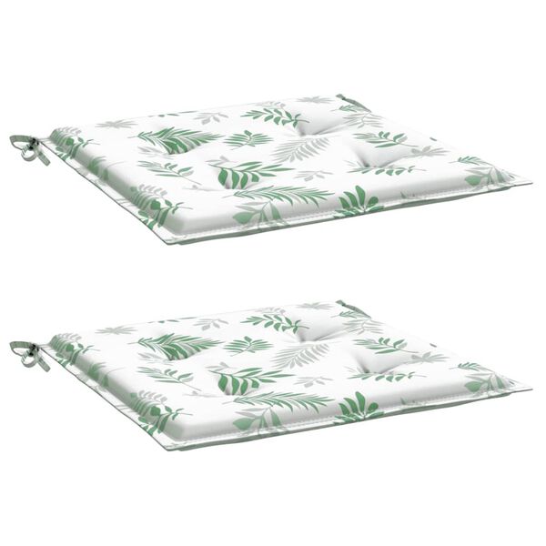 vidaXL Podložky na stoličku 2 ks vzor listov 50x50x3 cm l&aacute;tka