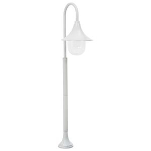 vidaXL Záhradná stĺpová lampa E27 120 cm hliníková biela