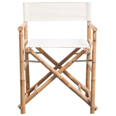 vidaXL Skladacia režisérska stolička 2 ks, bambus a plátno