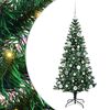 vidaXL Umel&yacute; predsvieten&yacute; vianočn&yacute; stromček Zelen&aacute; 150 cm PVC a kov