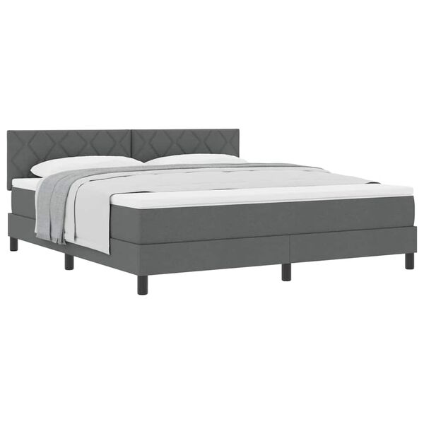 vidaXL Posteľ boxspring s matracom Tmavo &scaron;ed&aacute; 180 x 200 cm l&aacute;tka