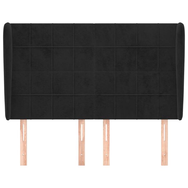 vidaXL Čelo postele so z&aacute;hybmi čierne 147x23x118/128 cm zamat