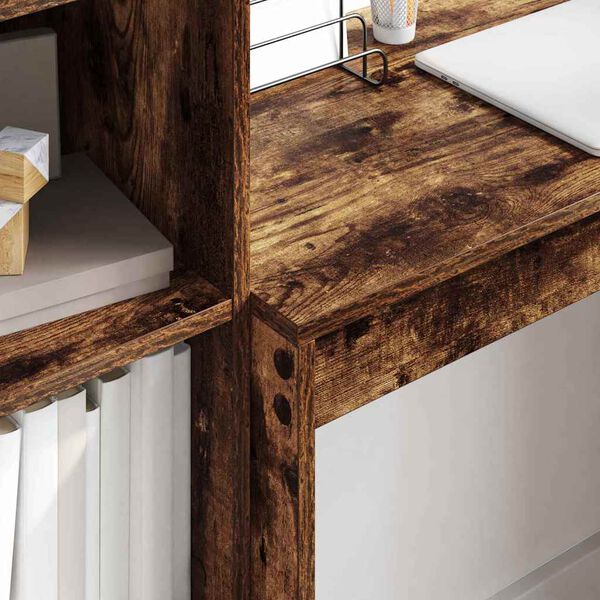 vidaXL Stôl so zásuvkou 2 pcs Dymová dub