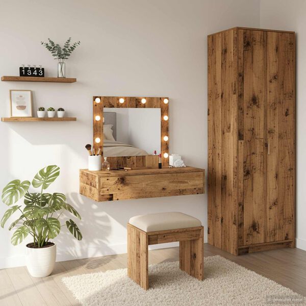 vidaXL Toaletn&yacute; stol&iacute;k Hned&aacute; 83 x 40 x 70 cm Kompozitn&eacute; drevo