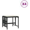 vidaXL Z&aacute;hradn&eacute; taburetky s vank&uacute;&scaron;mi 4 ks čierne 41x41x36 cm polyratan