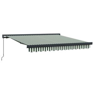 vidaXL Sklopn&aacute; mark&iacute;za Zelen&aacute; a biela 300 x 250 cm Pl&aacute;tno a hlin&iacute;k