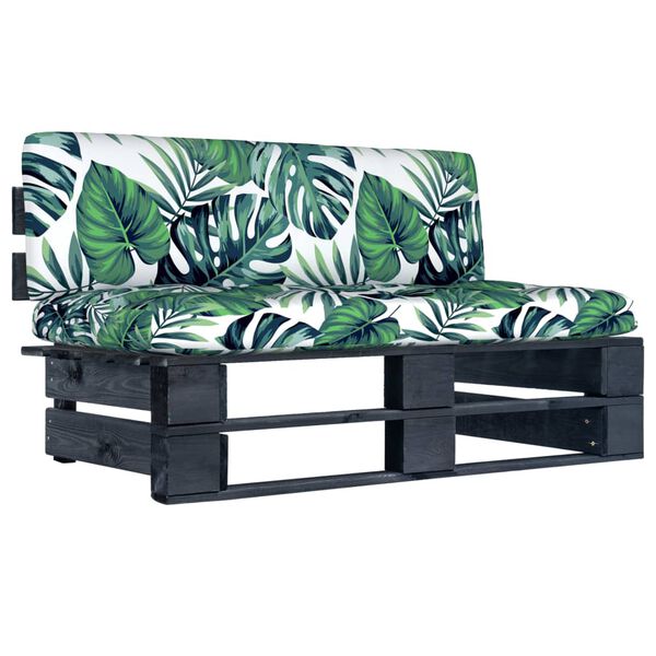 vidaXL Z&aacute;hradn&aacute; stredov&aacute; pohovka z paliet čierna impregnovan&aacute; borovica