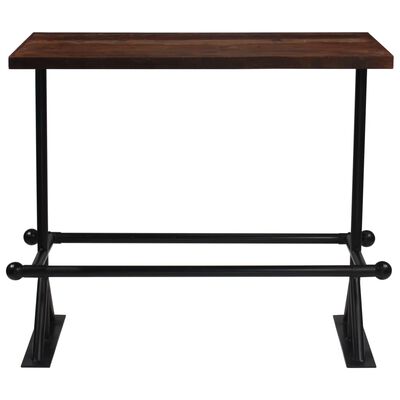 vidaXL Barový stôl, recyklovaný masív, tmavohnedý 120x60x107 cm