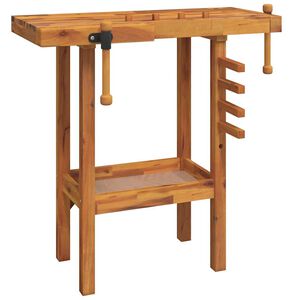 vidaXL Pracovn&yacute; st&ocirc;l so zver&aacute;kmi 92x48x83 cm ak&aacute;ciov&yacute; mas&iacute;v
