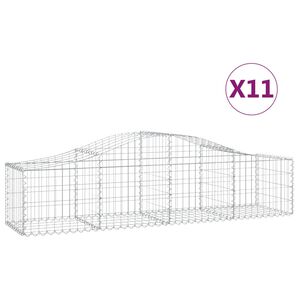 vidaXL Obl&uacute;kov&yacute; gabionov&yacute; k&ocirc;&scaron; 11 ks 200x50x40/60 cm pozinkovan&eacute; železo