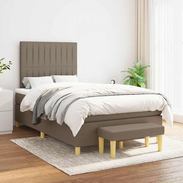 vidaXL Boxspring posteľ s matracom sivohned&aacute; 120x190 cm l&aacute;tka