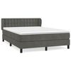 vidaXL Posteľný rám boxspring s matracom tmavosivý 140x200 cm zamat