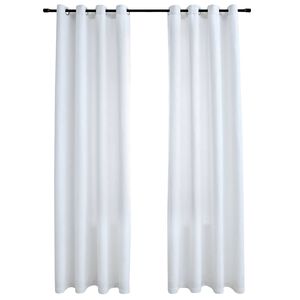 vidaXL Zatemňovacie z&aacute;vesy s kovov&yacute;mi očkami 2 ks, sivobiele 140x225cm