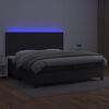 vidaXL Boxspring posteľ s matracom a LED čierna 200x200 cm umel&aacute; koža