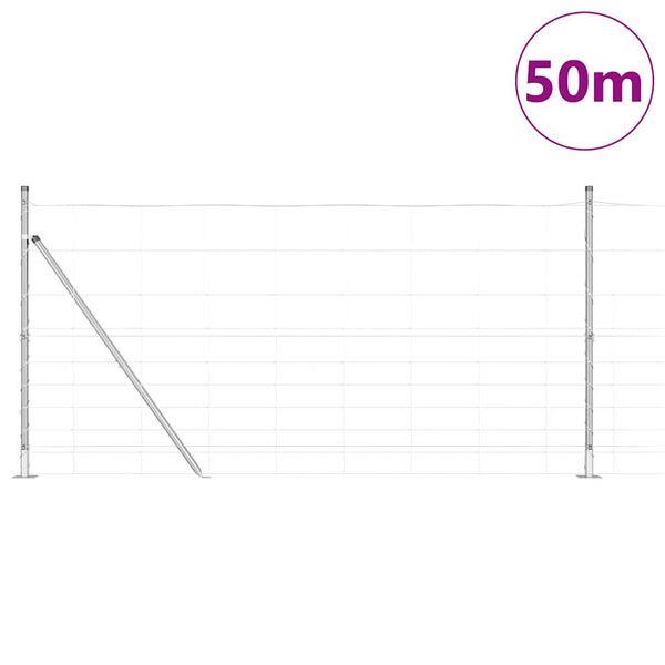 vidaXL Stĺp na plot. Zinkovaný 50 x 1,2 m Oceľ