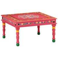vidaXL Konferenčný stolík ružový ručne maľovaný masívny mangovník