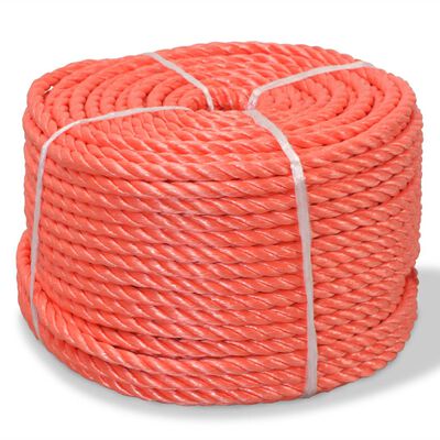 vidaXL Pletené lano polypropylénové 14 mm 100 m oranžové