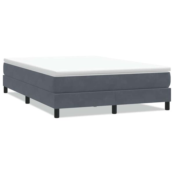 vidaXL Posteľný rám boxspring bez matracom tmavosivý 160x220 cm zamat