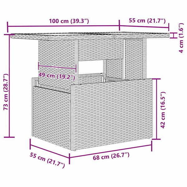 vidaXL Súprava záhradných pohoviek s vankúšom 11 pcs Béžová Poly Ratan