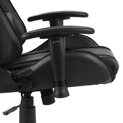 vidaXL Otočná herná stolička čierna PVC