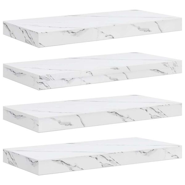 vidaXL Stenn&aacute; polica N&aacute;stenn&yacute; 4 pcs Biely mramor 50 x 23,5 x 4 cm