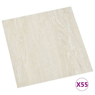 vidaXL Samolepiace podlahové dosky 55 ks, PVC 5,11 m², krémové