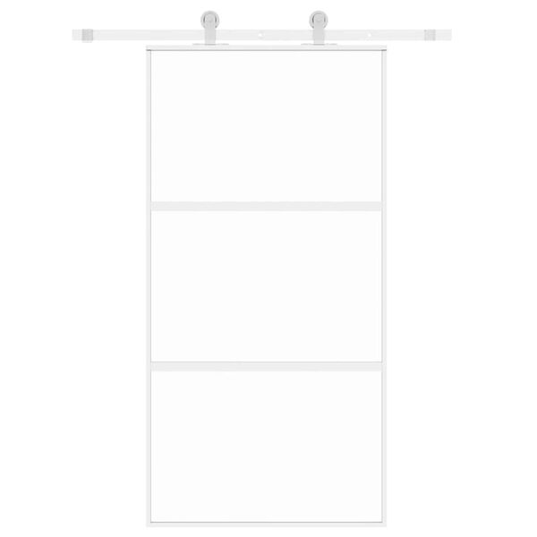 vidaXL Posuvné dvere biele 102,5x205 cm tvrdené sklo a hliník