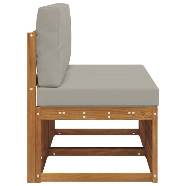 vidaXL 2 Kus Z&aacute;hradn&aacute; stredn&aacute; sedačka Pevn&eacute; ak&aacute;ciov&eacute; drevo Pr&iacute;rodn&aacute;