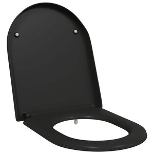 vidaXL WC sedadlo Čierna 49 x 36 x 4 cm Duroplast