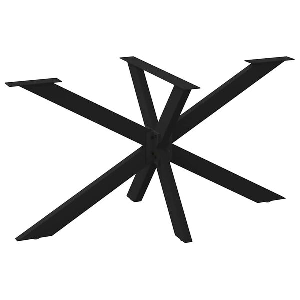 vidaXL Noha jed&aacute;lensk&eacute;ho stola v tvare pav&uacute;ka, čierna 150x78x(72-73) cm, oceľ