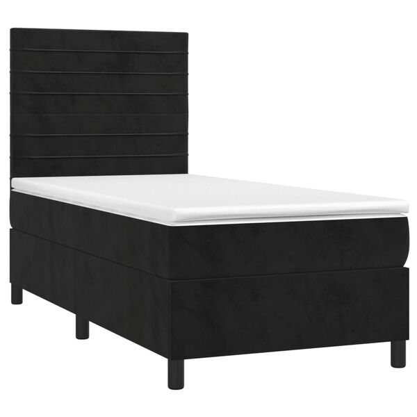 vidaXL Posteľn&yacute; r&aacute;m boxspring s matracom čierny 80x200 cm zamat