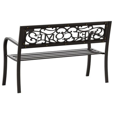 vidaXL Záhradná lavička 125 cm oceľ čierna