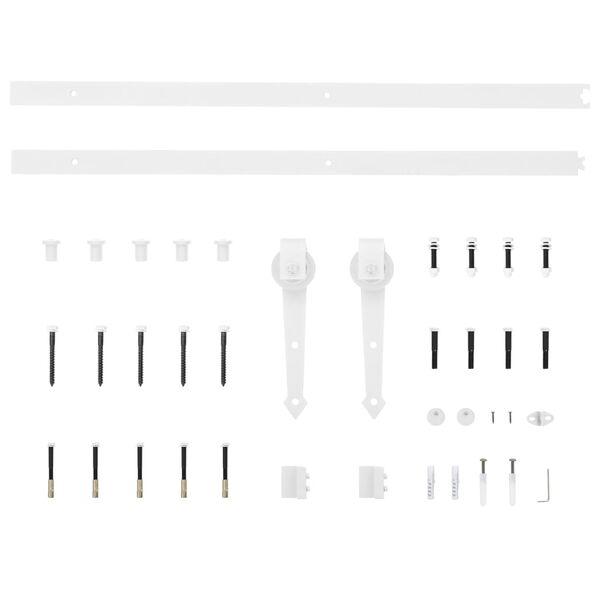 vidaXL Kovanie na posuvn&eacute; dvere 183 cm, oceľ, biele