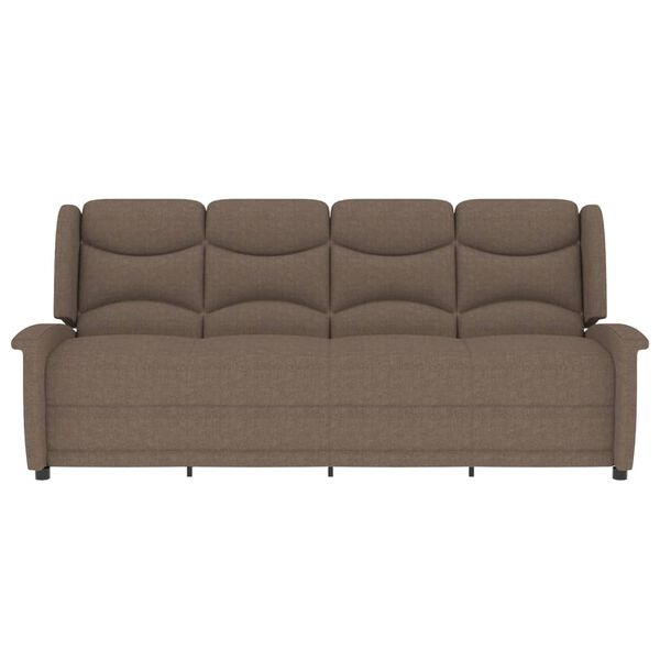 vidaXL 4-miestne sklápacie masážne kreslo, sivohnedé, látka