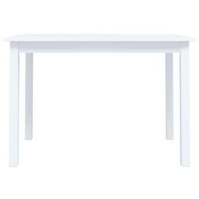 vidaXL Jedálenský stôl biely 114x71x75 cm masívne kaučukovníkové drevo
