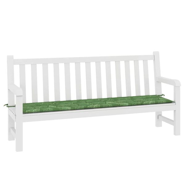 vidaXL Podložka na záhradnú lavičku vzor listov 200x50x4 cm látka