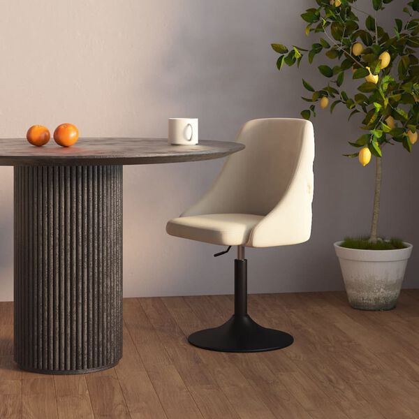 vidaXL Jed&aacute;lensk&aacute; stolička kr&eacute;mov&aacute; zamatov&aacute;