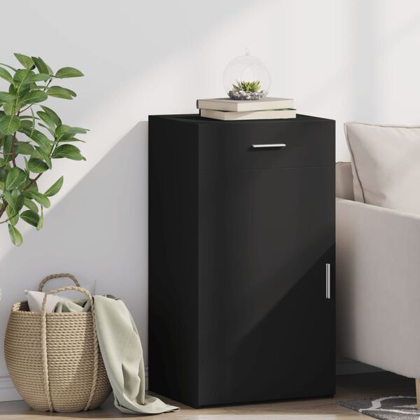 vidaXL Komoda čierna 50x42,5x93 cm kompozitné drevo
