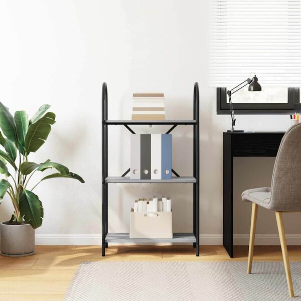 vidaXL Reg&aacute;l na knihy Siv&yacute; Sonoma 60 x 30 x 109 cm Kompozitn&eacute; drevo