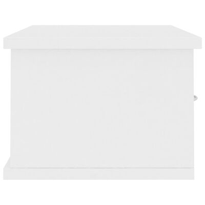 vidaXL Nástenná polica so zásuvkami, biela 60x26x18,5 cm